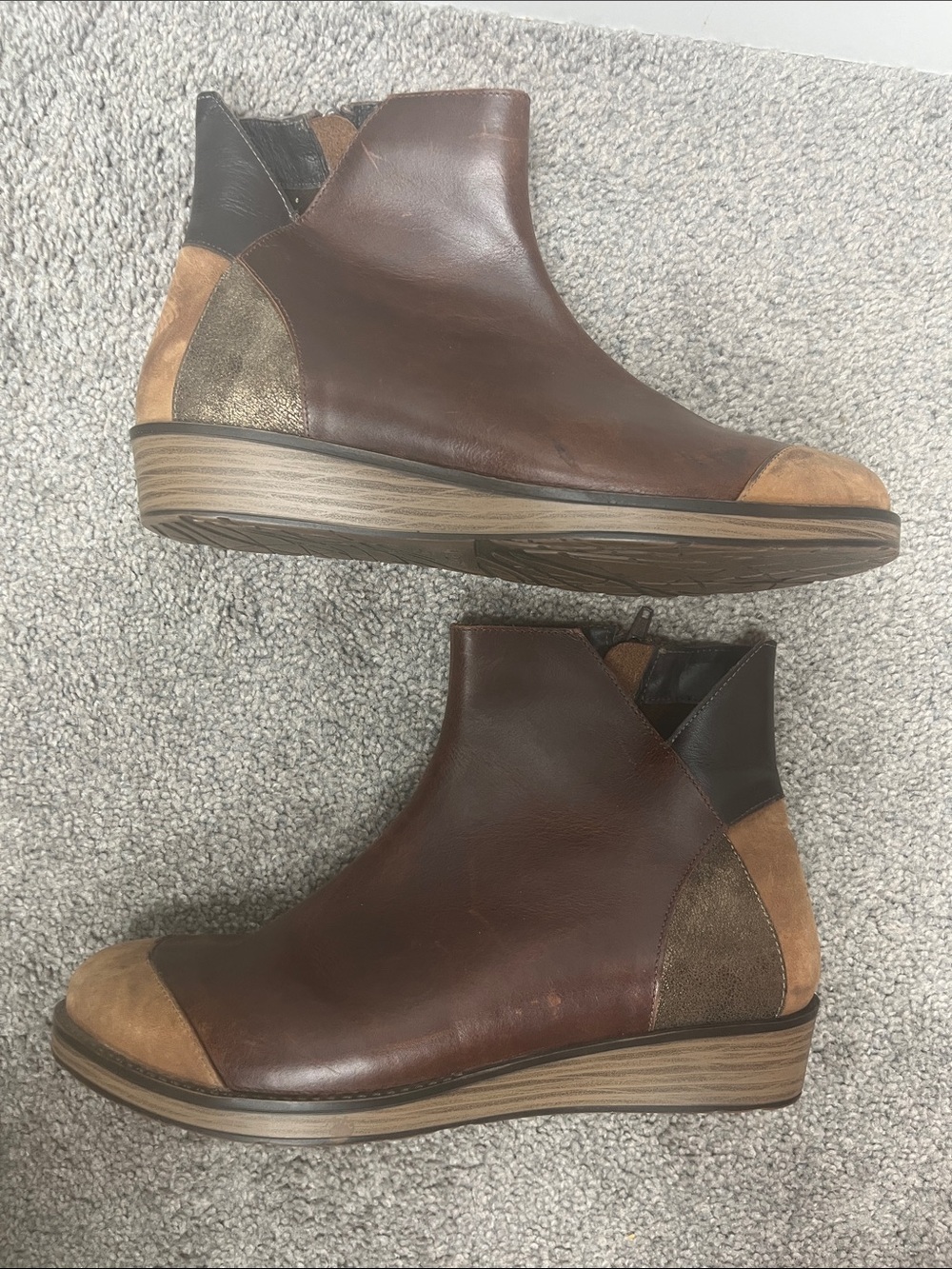 Patchwork Leather Ankle Boots Naot Size 40